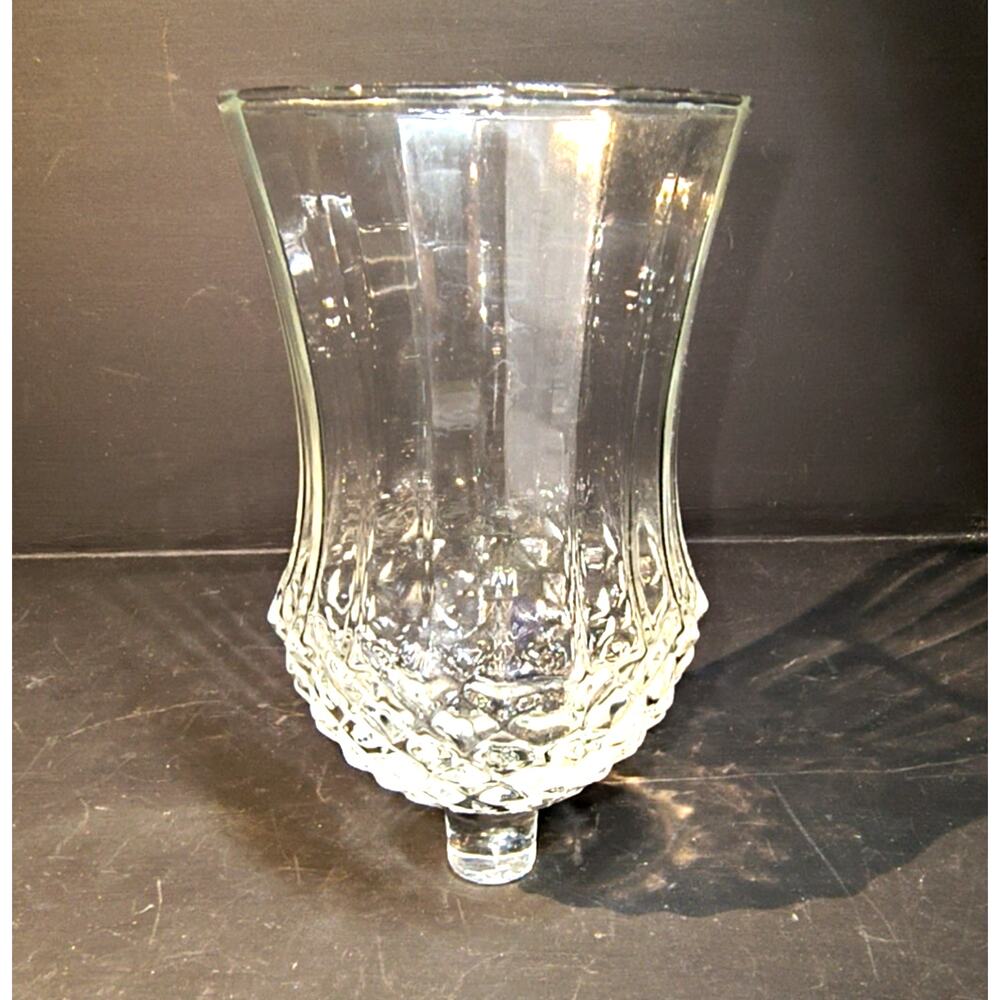 1442.  Peg Candle Votive Tea Light Holder Clear Glass